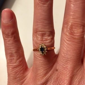 Sapphire/diamond ring